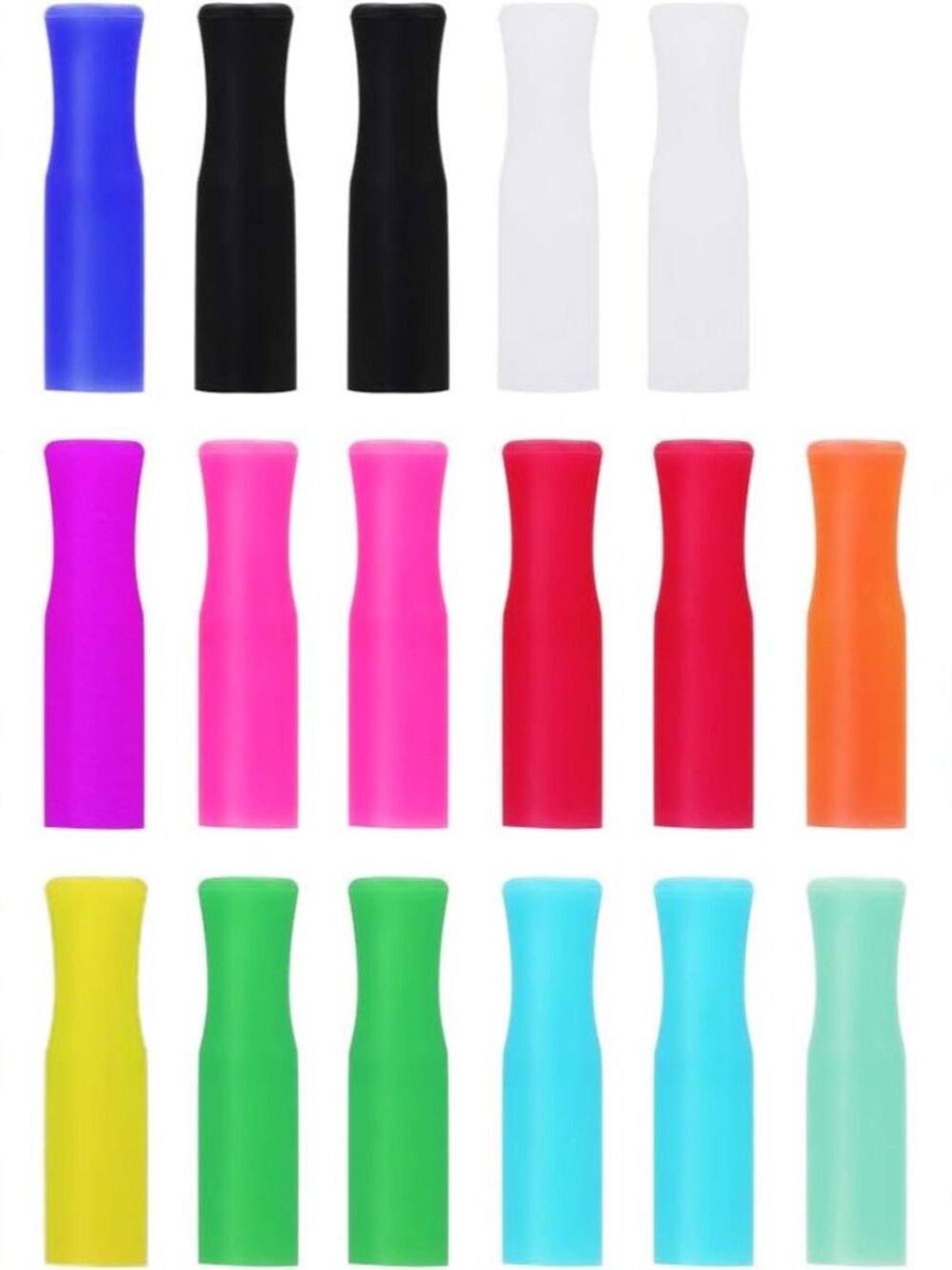 22 Pcs Reusable Straws Tips, Silicone Straw Tips, Multi-color Food Grade Straw T